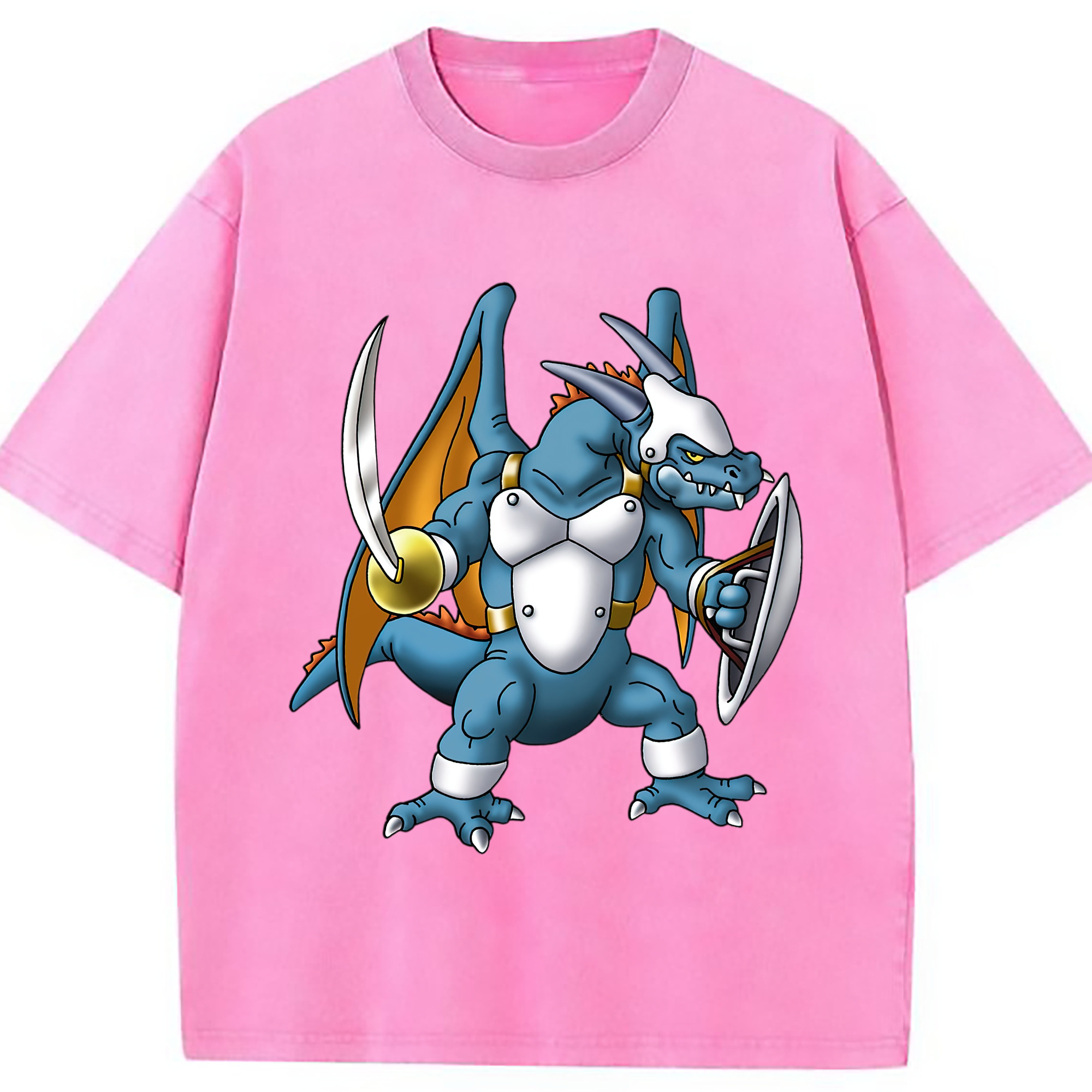（画像用） ドラゴンクエスト Doragon Kuesuto Dragon Quest 綿100% ヴィンテージ風 半袖Tシャツ（フロントプリント）